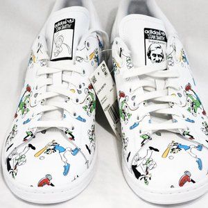 Adidas Stan Smith Disney Goofy Men's White Sneaker FZ0061 Size 9 NWOB